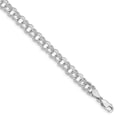 thumbnail image 1 of 14K Whie Giold Double Link Charm 7 in. Bracelet, 1 of 1