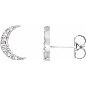 14K Gold 1/10 CTW Natural Diamond Crescent Moon Earrings 14K Gold 1/10 CTW Natural Diamond Crescent Moon Earrings