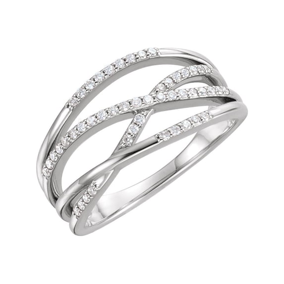 14K White 1/4 CTW Diamond Criss-Cross Ring in 14k White Gold