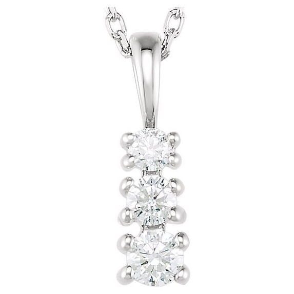 14K White 1/6 CTW Natural Diamond Graduated 18" Necklace
