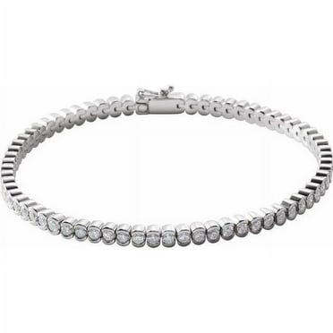 14K White 3 CTW Diamond Line 7" Bracelet