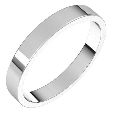 14K White 3 mm Flat Band Size 9.5 F9.5:139003:P