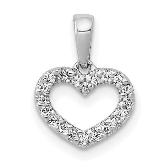 14K White Gold 0.03CT Diamond Heart Pendant