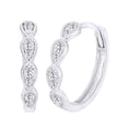 thumbnail image 1 of AFFY 14K White Gold 0.2 CT Round Cut White Natural Diamond Stackable Hoop Earrings, 1 of 1