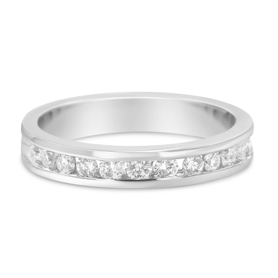 14K White Gold 0.50ct TDW Round Diamond Band (H-I,I1-I2)