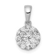 thumbnail image 1 of 14K White Gold 0.5CT Diamond Circle Cluster Pendant, 1 of 1