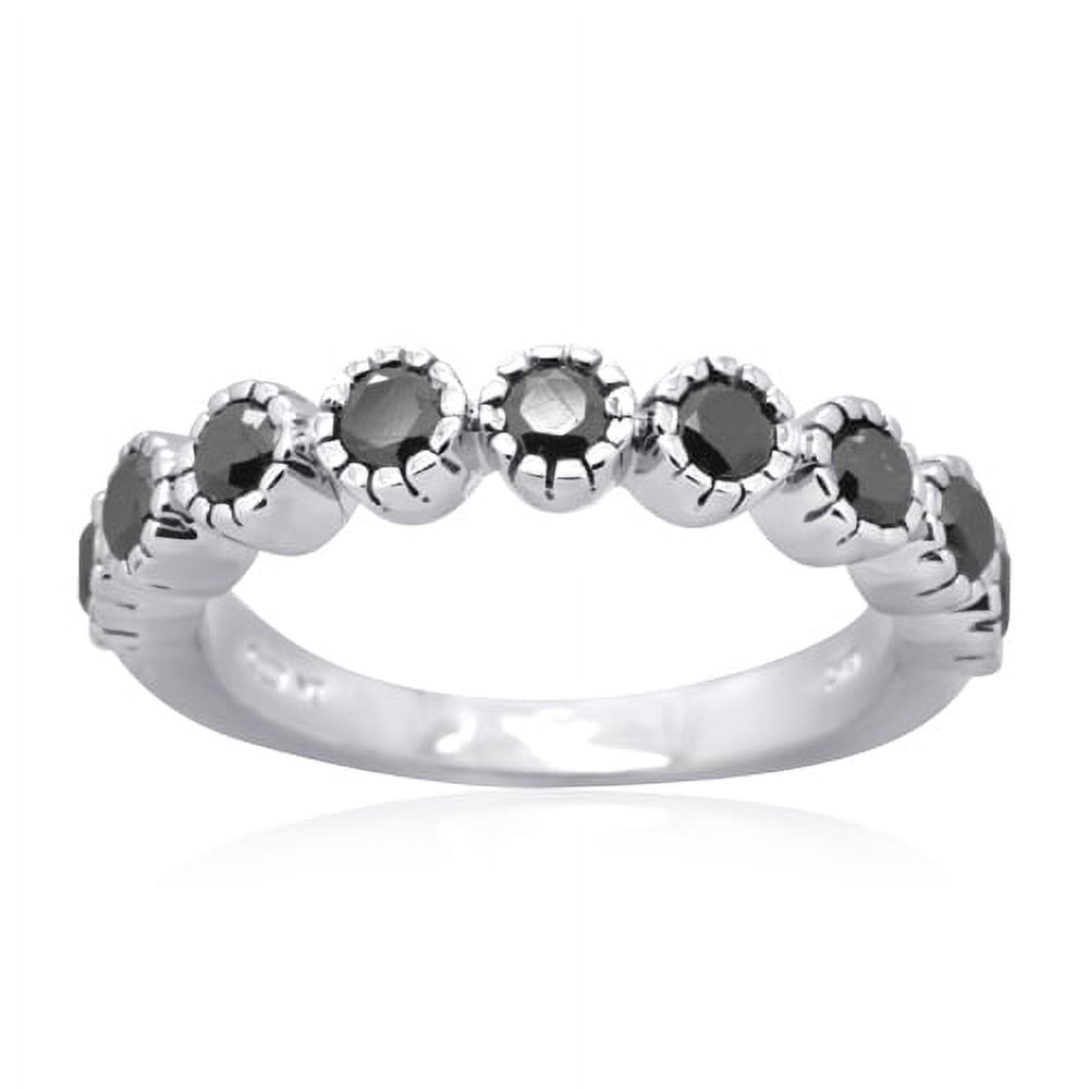 14K White Gold 0.75 CTTW Black Diamond Ring