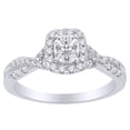 thumbnail image 1 of AFFY 14K White Gold 0.9 CT White Natural Diamond Twist Shank Engagement Wedding Ring With RING Size-13.5, 1 of 1