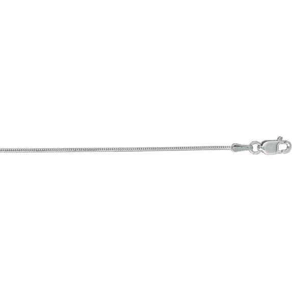 14K White Gold 0.9mm Round Snake Chain with Lobster Lock
