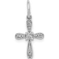 thumbnail image 1 of 14K White Gold .03Ct. Diamond Cross Charm (17.5 X 9.5) Made In India pm5091-003-wa, 1 of 5