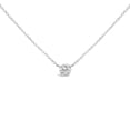 thumbnail image 1 of 14K White Gold 1.0 Cttw Round Brilliant-Cut Diamond Modern Bezel-Set Solitaire Adjustable 16"-18" Pendant Necklace (G-H Color, SI1-SI2 Clarity), 1 of 6