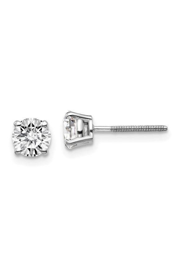 14K White Gold 1.00ct SI3 G-I Diamond Stud Thread On and Off Post Earrings
