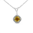 thumbnail image 1 of 14K White Gold 1 1/5 Cttw Yellow Radiant Lab Grown Diamond Floating Halo Rhombus Shaped 18" Pendant Necklace (Yellow/G-H Color, VS1-VS2 Clarity), 1 of 9