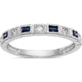thumbnail image 1 of 14K White Gold 1/10 Carat Diamond And Blue Sapphire Complete Bandsize 7 - Jbsp, 1 of 5