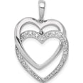 thumbnail image 1 of 14K White Gold 1/10Ct. Diamond Double Heart Pendant Made In India pm4923-010-wa, 1 of 5