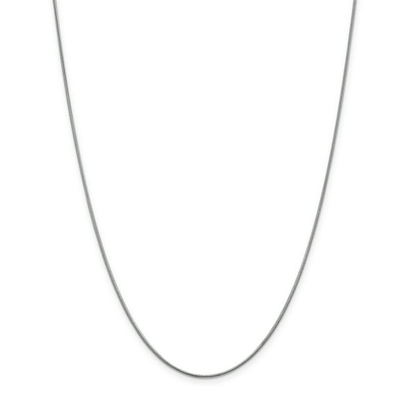 14K White Gold 1.1mm Round Snake Chain 16 Inch