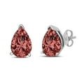 thumbnail image 1 of 14K White Gold 1/2 Cttw Lab Grown Pink Pear Diamond 3 Prong Set Martini Solitaire Stud Earrings (Pink Color, VS2-SI1 Clarity), 1 of 8