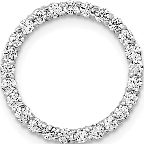 14K White Gold 1/2Ct. Diamond Circle Chain Slide Made In India pm4714-050-wa