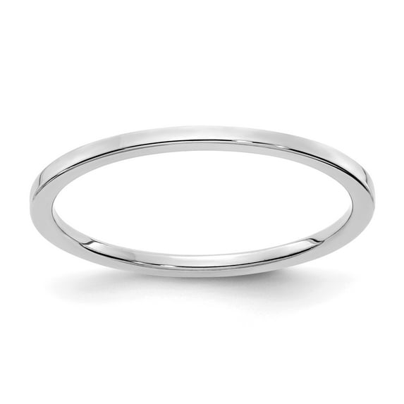 14K White Gold 1.2mm Flat Stackable Band - Size 5.5