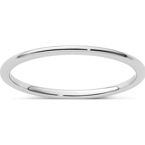 14K White Gold 1.2mm Half Round Stackable Band (Size 5.5) Made In United States stk17-120w-5.5
