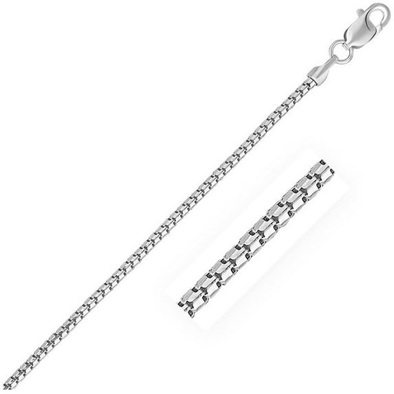 14K White Gold 1.3MM Shiny Round Ice Link Pendant Necklace Chain 16" - 24", Gold Necklace for Men & Women, 100% Real 14K Gold, Next Level Jewelry