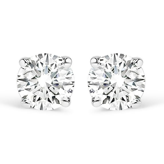 14K White Gold 1/3ct TDW Diamond Solitaire Stud Earrings (I-J, I1-I2)
