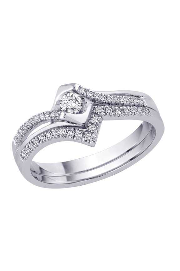 14K White Gold 1/4 ct. Diamond Bridal Engagement Set (G-H Color, SI2-I1 Clarity)