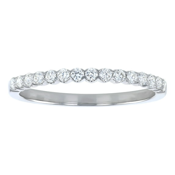 14K White Gold 1/4 ct. White Diamonds Semi-Eternity Wedding Band Ring by Hollywood Hills Jewelers