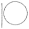thumbnail image 1 of 14K White Gold 1.5 mm Diamond-Cut Endless Hoop Earrings, 1 of 1