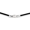 thumbnail image 1 of 14K White Gold 1.5mm 18In Black Leather Cord Necklace (18 X 1.5) Made In United States xg251-18, 1 of 5