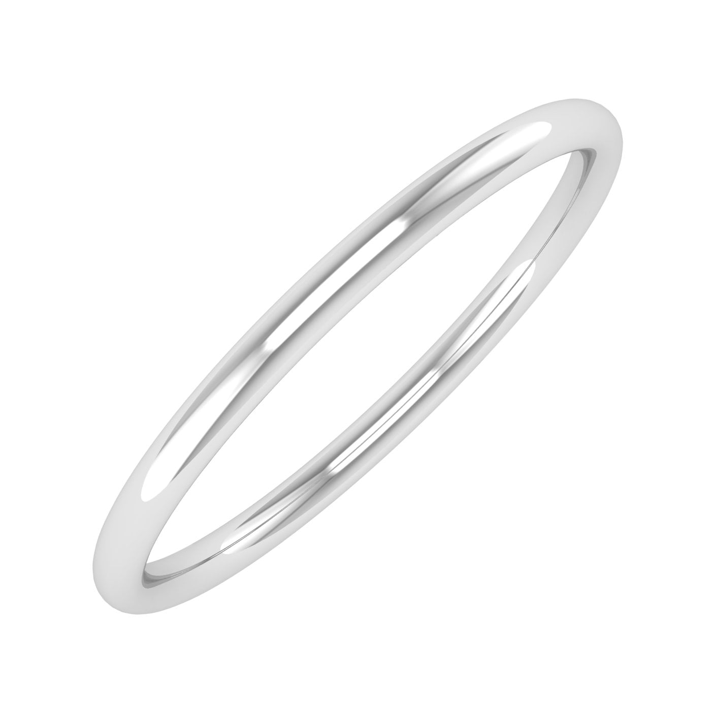 14K White Gold 1.5mm Plain Wedding Band (Ring Size 10.75