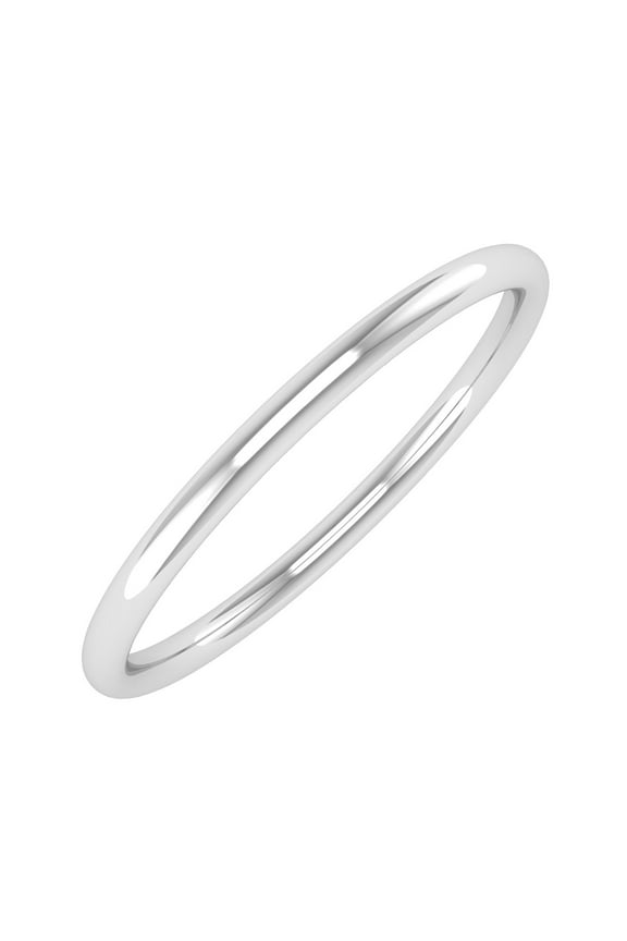 14K White Gold 1.5mm Plain Wedding Band (Ring Size 9)