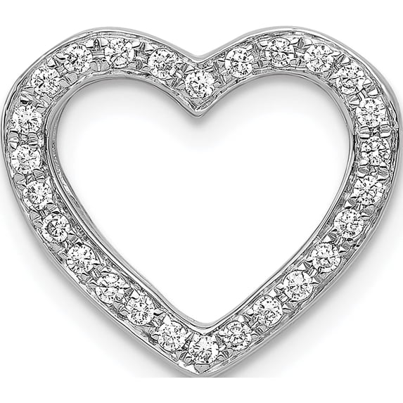 14K White Gold 1/6Ct. Diamond Heart Chain Slide Made In India pm4851-016-wa