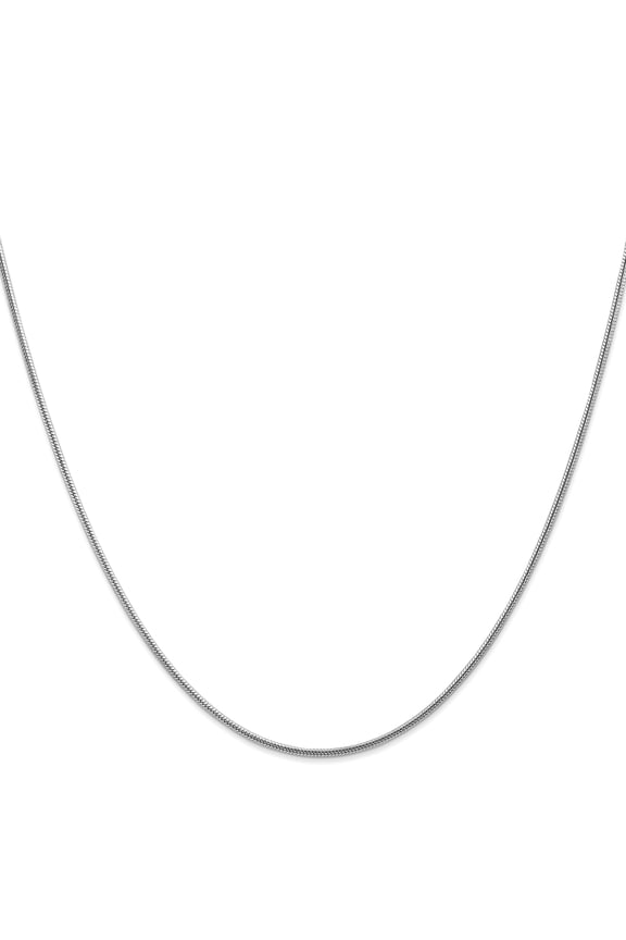 14K White Gold 1.6mm Round Snake Chain 16 Inch