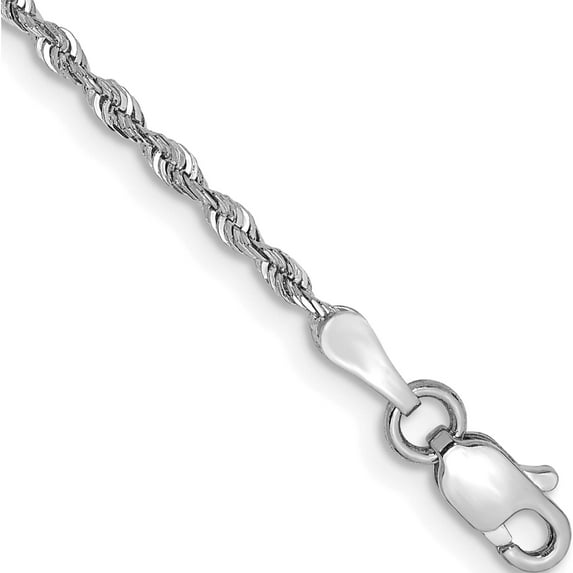 14K White Gold 1.85mm Diamond-Cut Quadruple Rope Chain Anklet (10 X 1.85) Made In Peru wqt014-10