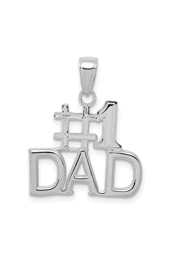14K White Gold #1 DAD Charm K4734W