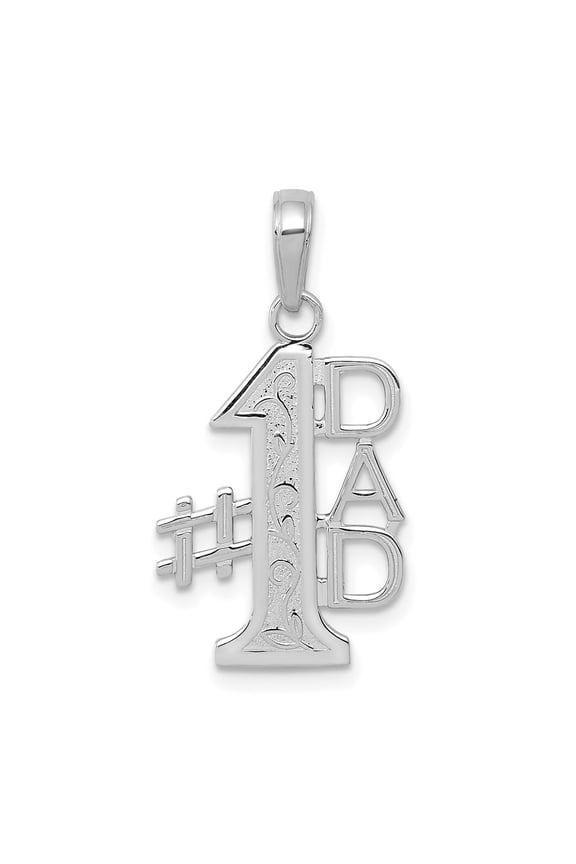 14K White Gold #1 DAD Charm