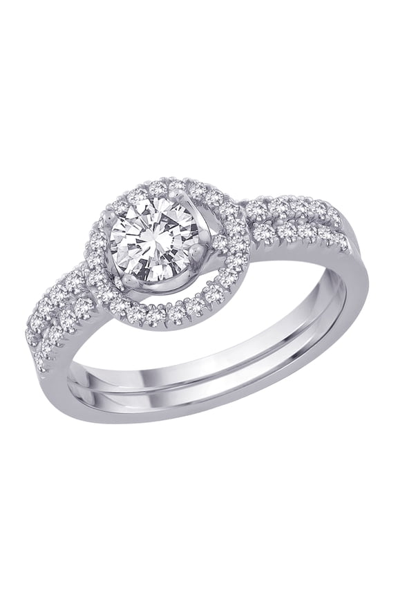 14K White Gold 1 ct. Diamond Engagement Set (G-H Color, SI2-I1 Clarity)