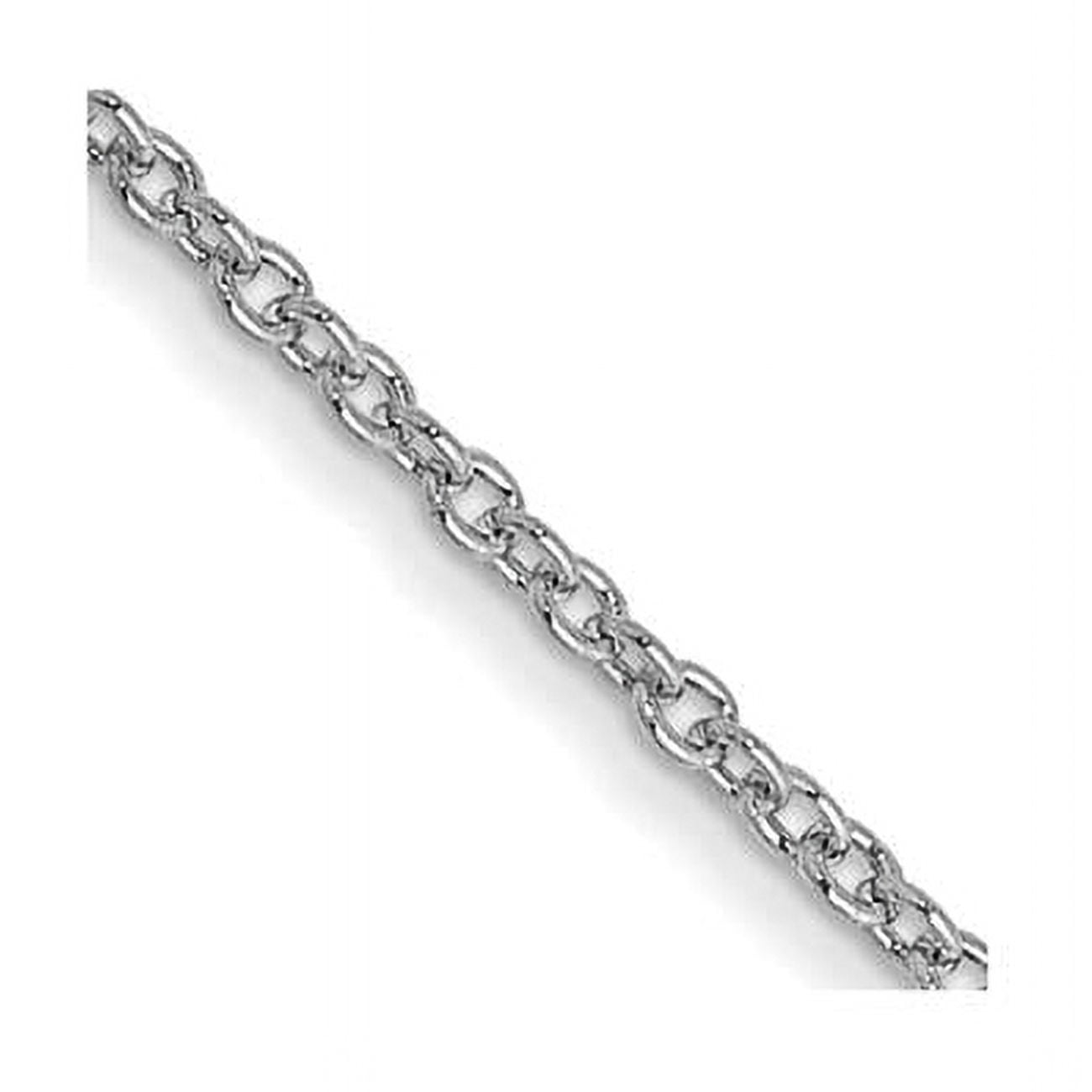 14K White Gold 1 mm Round Open Link 26 in. Cable Chain - Walmart.com