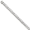 thumbnail image 1 of 14K White Gold 10.8mm Hand-polished Rounded Curb Link Bracelet, 1 of 5