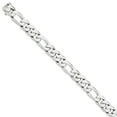 thumbnail image 1 of 14K White Gold 11mm Hand-Polished Figaro Link Chain 24 Inch, 1 of 6