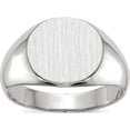 thumbnail image 1 of 14K White Gold 12.5X13.5mm Closed Back Men's Signet Ring (Size 10) Made In United States rs571, 1 of 5