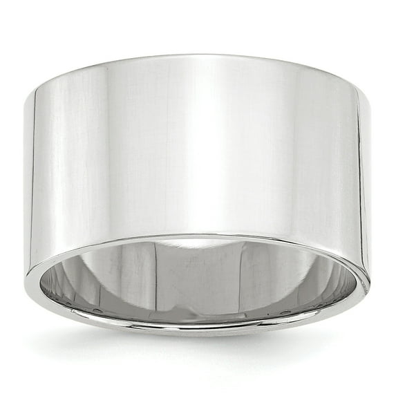 14K White Gold 12mm Light Weight Flat Band.5 Ring Size 4.5
