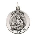 thumbnail image 1 of 14K White Gold 14.5mm St. Anne Medal, 1 of 3