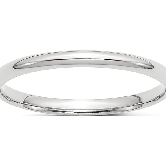14K White Gold 14Kw 2mm Ltw Comfort Fit Band Size 9 Made In United States wcfl020-9
