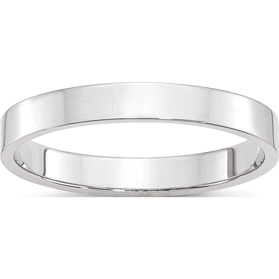 14K White Gold 14Kw 3mm Ltw Flat Band Size 11 Made In United States wfll030-11