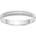 thumbnail image 1 of 14K White Gold 14Kw 3mm Ltw Milgrain Half Round Band Size 8 Made In United States wml030-8, 1 of 5