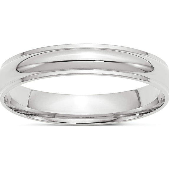 14K White Gold 14Kw 4mm Half Round With Edge Band Size 14 Made In United States whre040-14