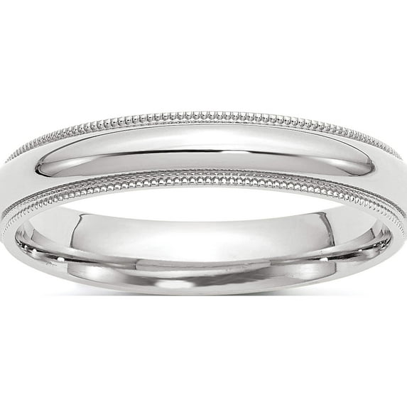 14K White Gold 14Kw 4mm Milgrain Comfort Fit Band Size 6 Made In United States wmc040-6