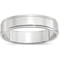 thumbnail image 1 of 14K White Gold 14Kw 5mm Flat With Step Edge Band Size 11 Made In United States wfle050-11, 1 of 5